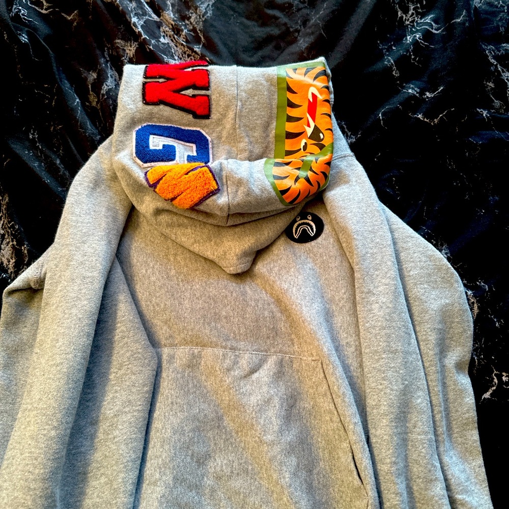 Selling grey Bape hoodie size small